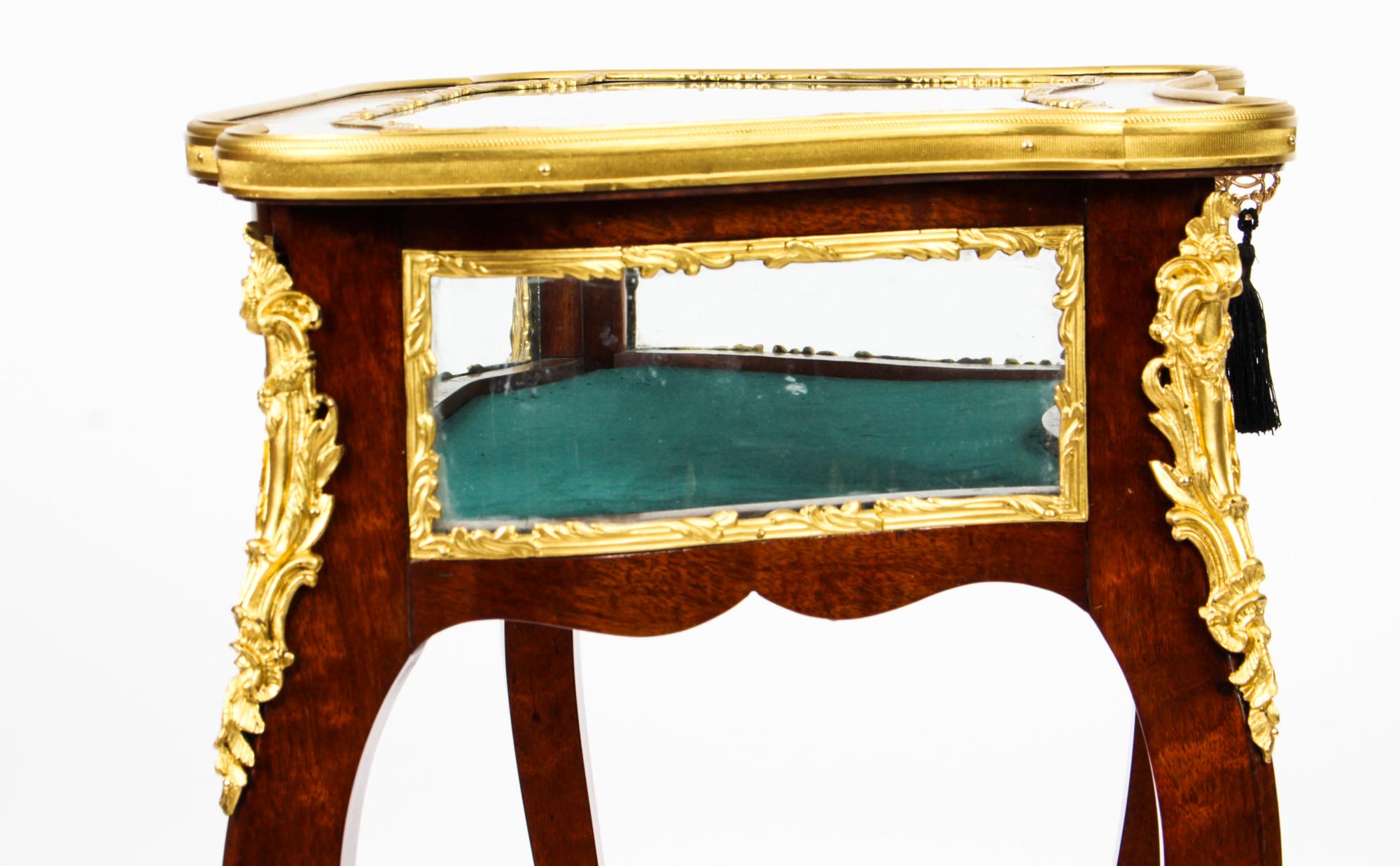 Antique Pair French Ormolu Mounted Bijouterie Display Tables, 19th Century 10