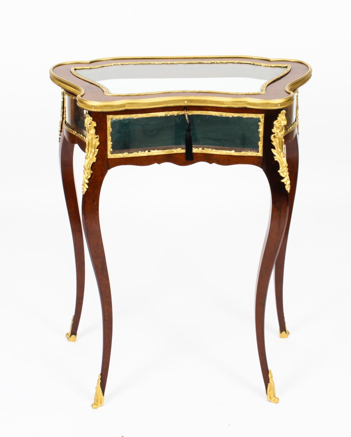 Antique Pair French Ormolu Mounted Bijouterie Display Tables, 19th Century In Good Condition In London, GB