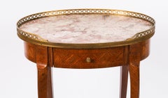 Antique Pair French Ormolu Mounted Parquetry Occasional Tables 19th Century