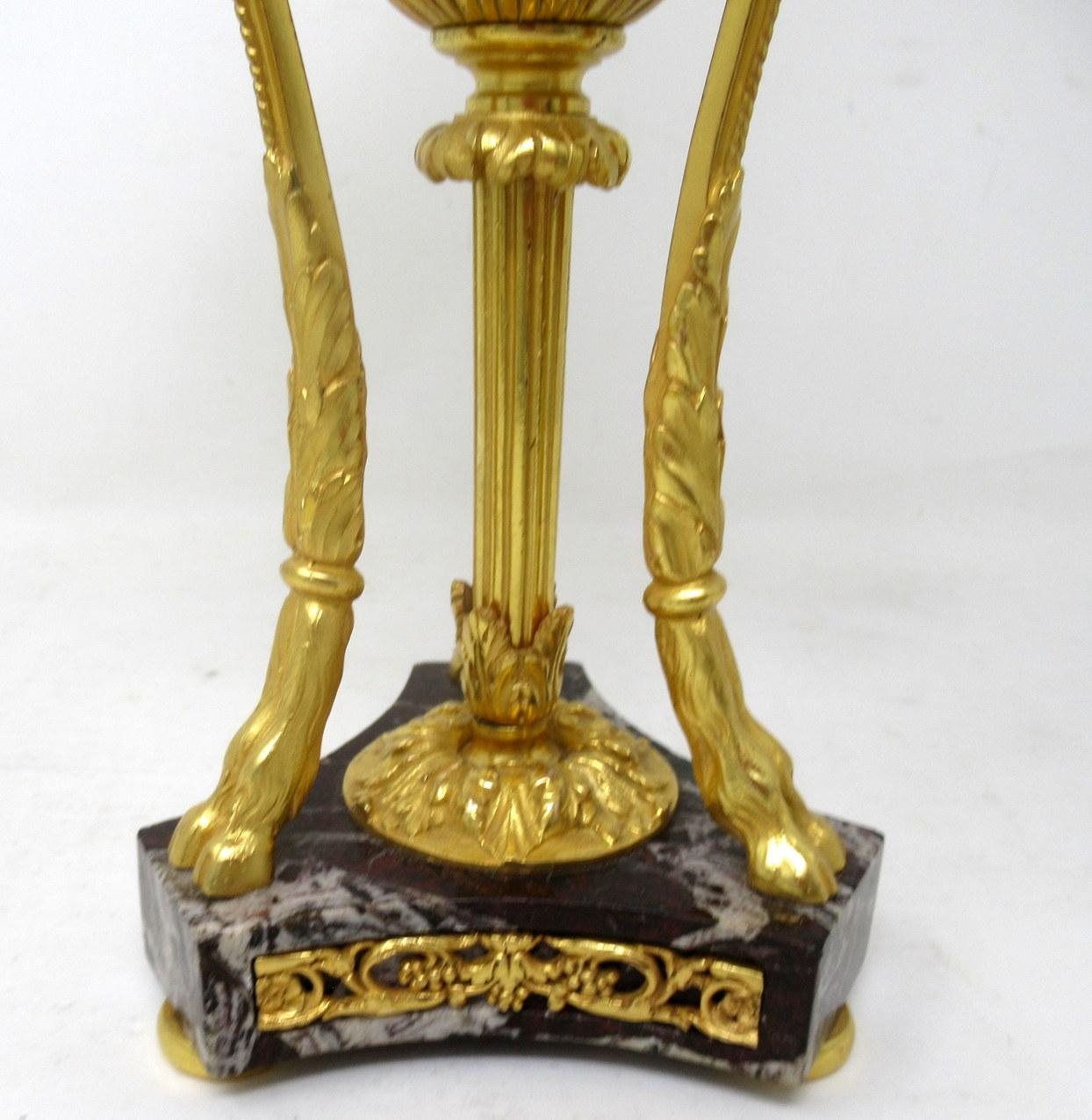 Antique Pair French Regency Grand Tour Ormolu Gilt Bronz Marble Urns Table Lamps 1