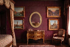 Antique Pair French Rococo Oval Giltwood Mirrors 19th Century 58x49cm