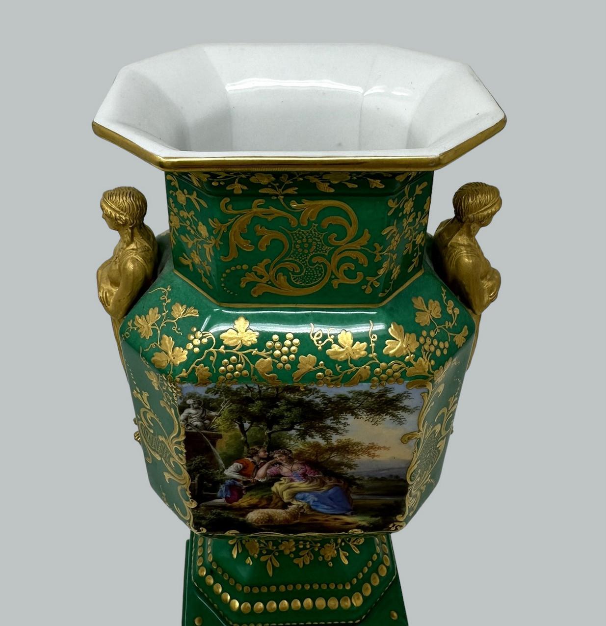Antique Pair French Sèvres Porcelain Gilt Mounted Urns Vases Centerpieces 1830 5