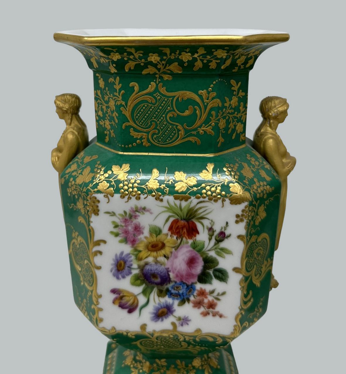 Antique Pair French Sèvres Porcelain Gilt Mounted Urns Vases Centerpieces 1830 2