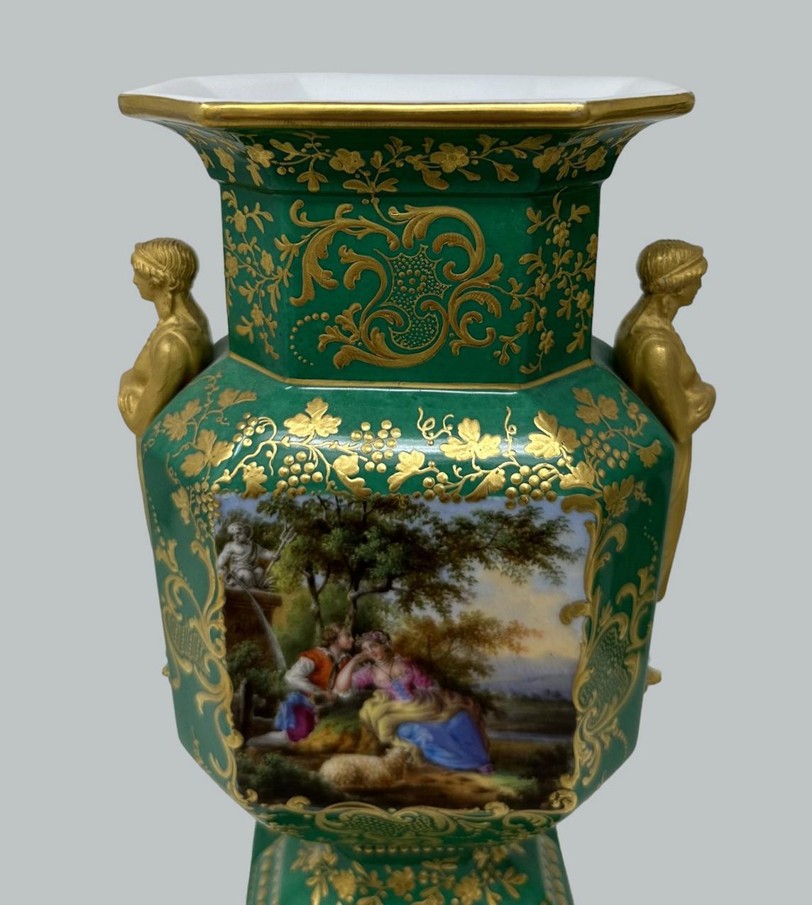 Antique Pair French Sèvres Porcelain Gilt Mounted Urns Vases Centerpieces 1830 3