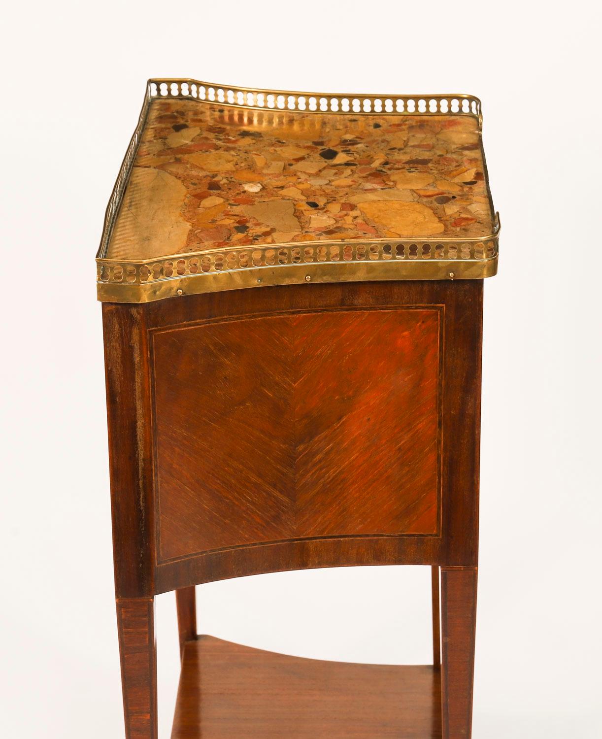 Antique Pair French Walnut & Tulipwood Bedside Cabinets C1900 For Sale 4