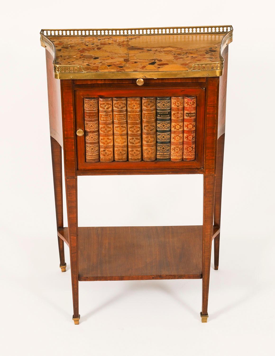 Antique Pair French Walnut & Tulipwood Bedside Cabinets C1900 For Sale 1