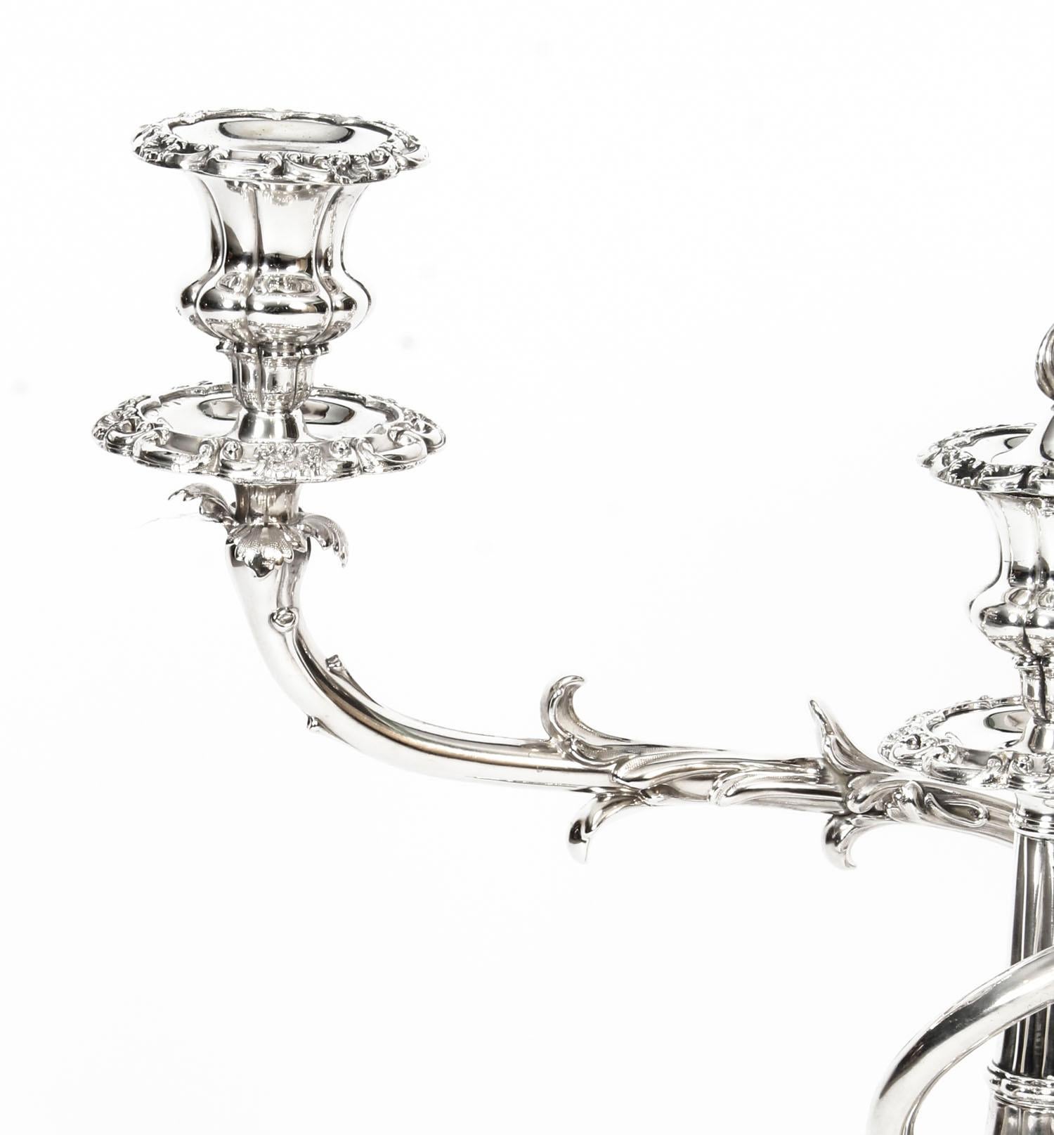 Early 19th Century Pair of George III 3-Light Old Sheffield Candelabra Rothschild, 19th Century