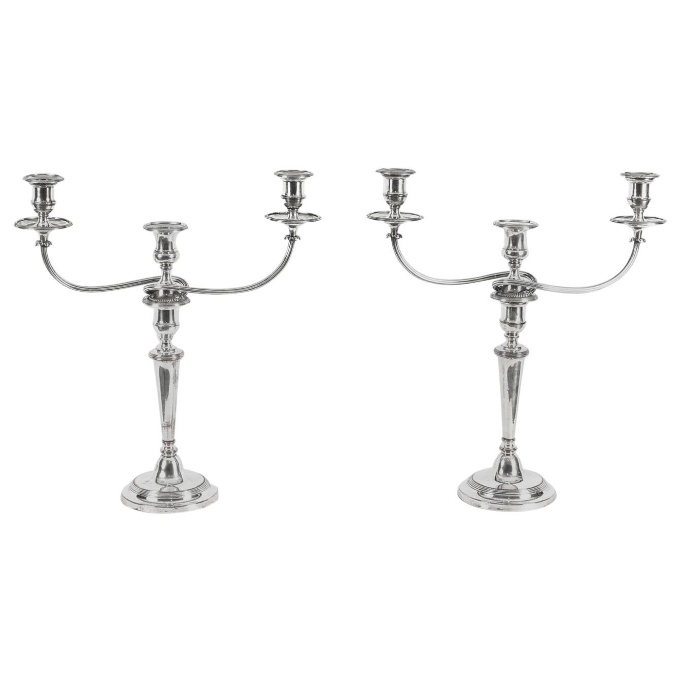 Antique Pair George III 3-Light Candelabra Matthew Boulton, 18th Century