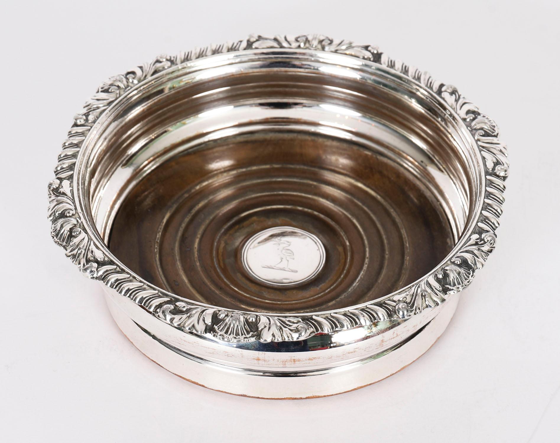 Coppia antica di sottobicchieri da vino George III Old Sheffield Matthew Boulton 18° secolo in vendita 4