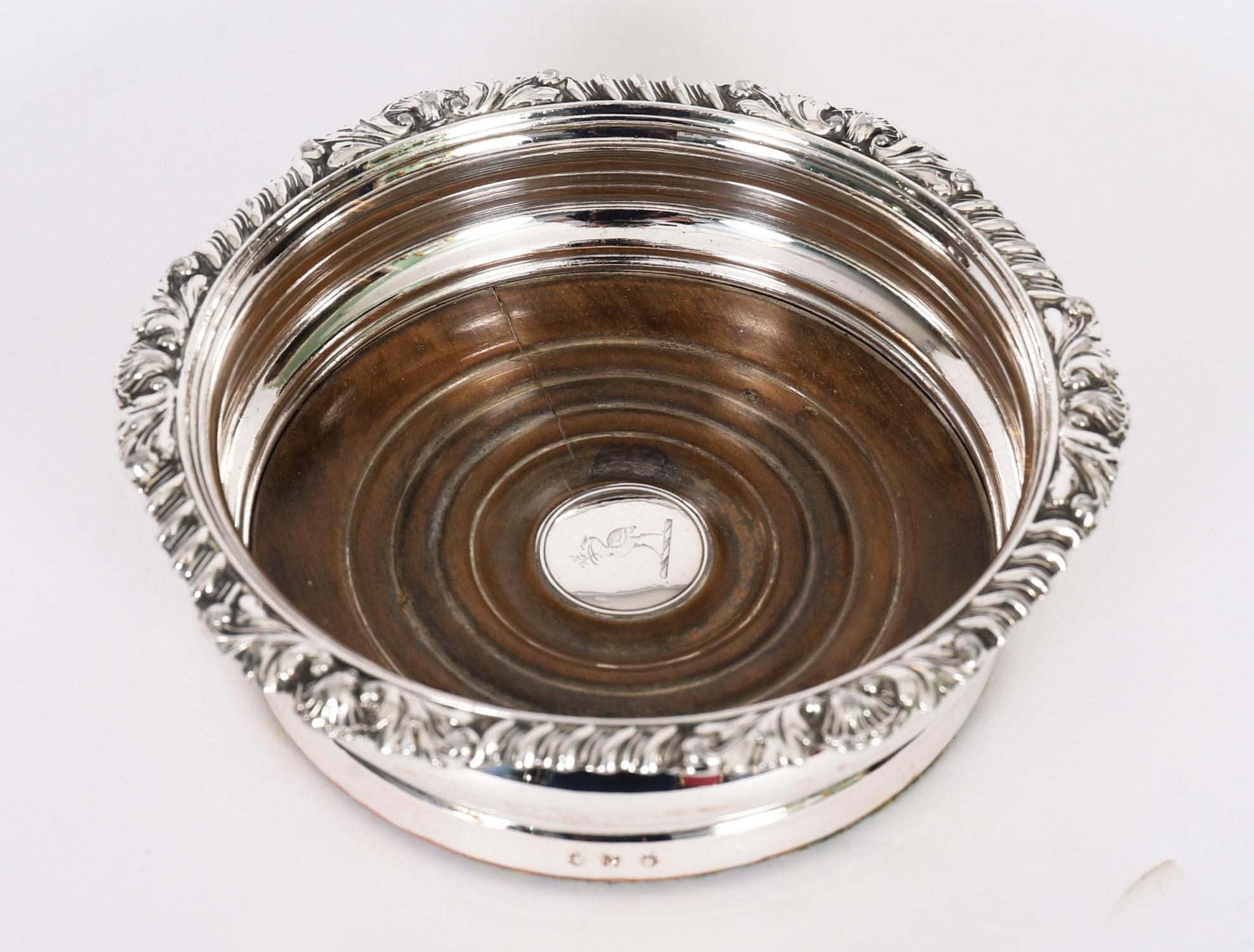 Coppia antica di sottobicchieri da vino George III Old Sheffield Matthew Boulton 18° secolo In condizioni buone in vendita a London, GB
