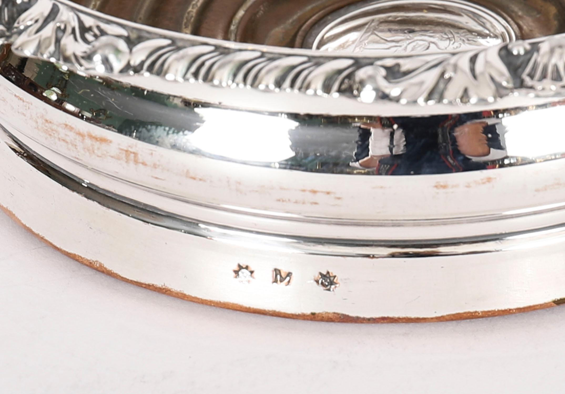Coppia antica di sottobicchieri da vino George III Old Sheffield Matthew Boulton 18° secolo in vendita 3