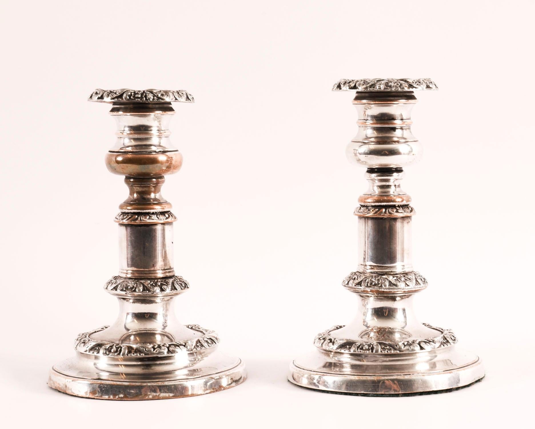 English Antique Pair George IV Old Sheffield Telescopic Candlesticks C1825 19th Century For Sale