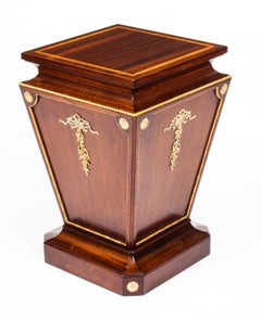 Antique Pair Georgian Revival Mahogany and Giltwood Low Pedestals 19th Century