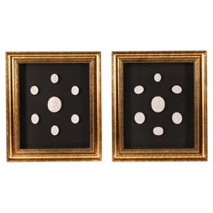 Antique Pair Giltwood Framed Grand Tour Plaster Intaglios 19th Century