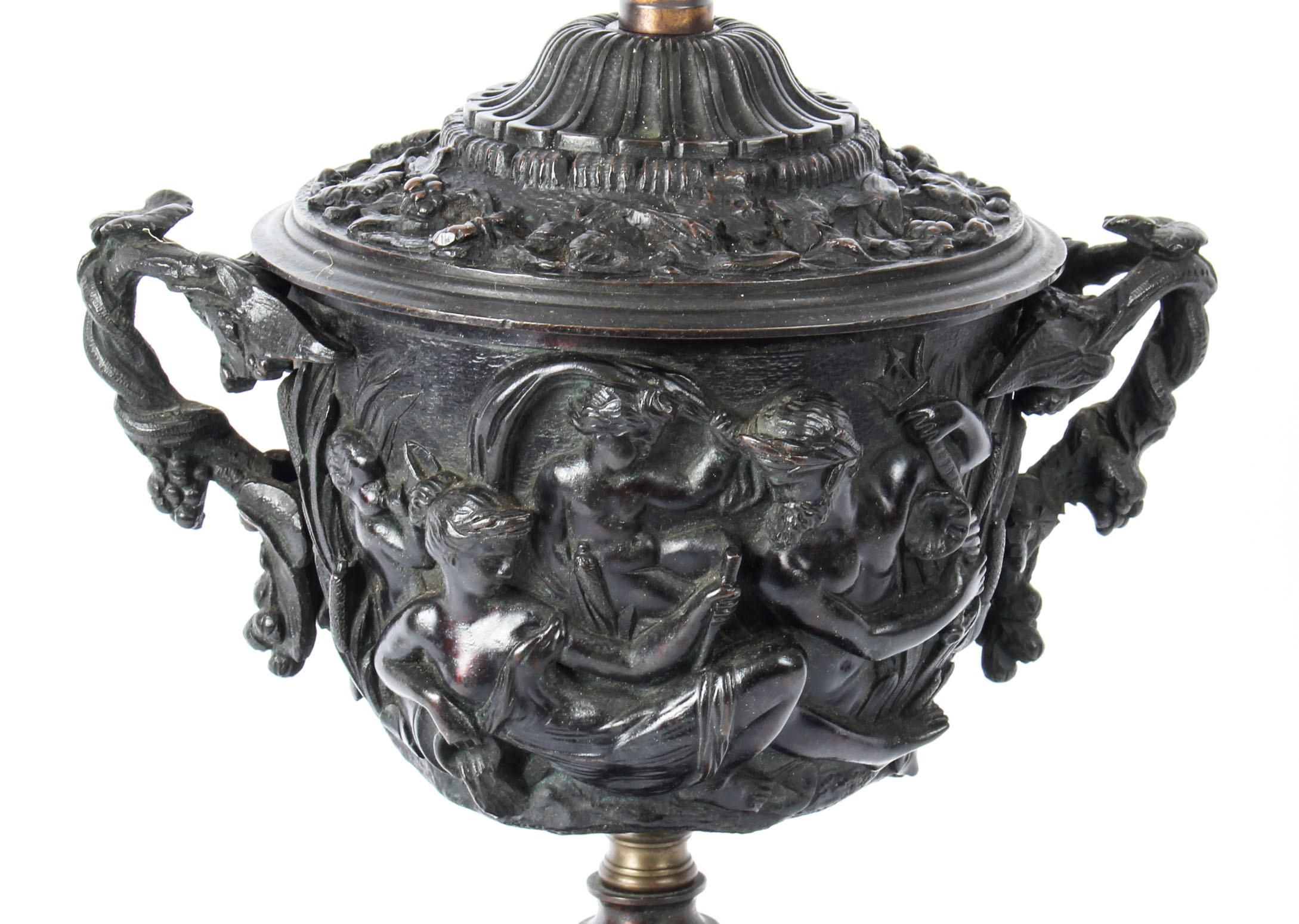 Antique Pair of Grand Tour Bronze Urn Lamps Sir David Tang, 19th Century 6