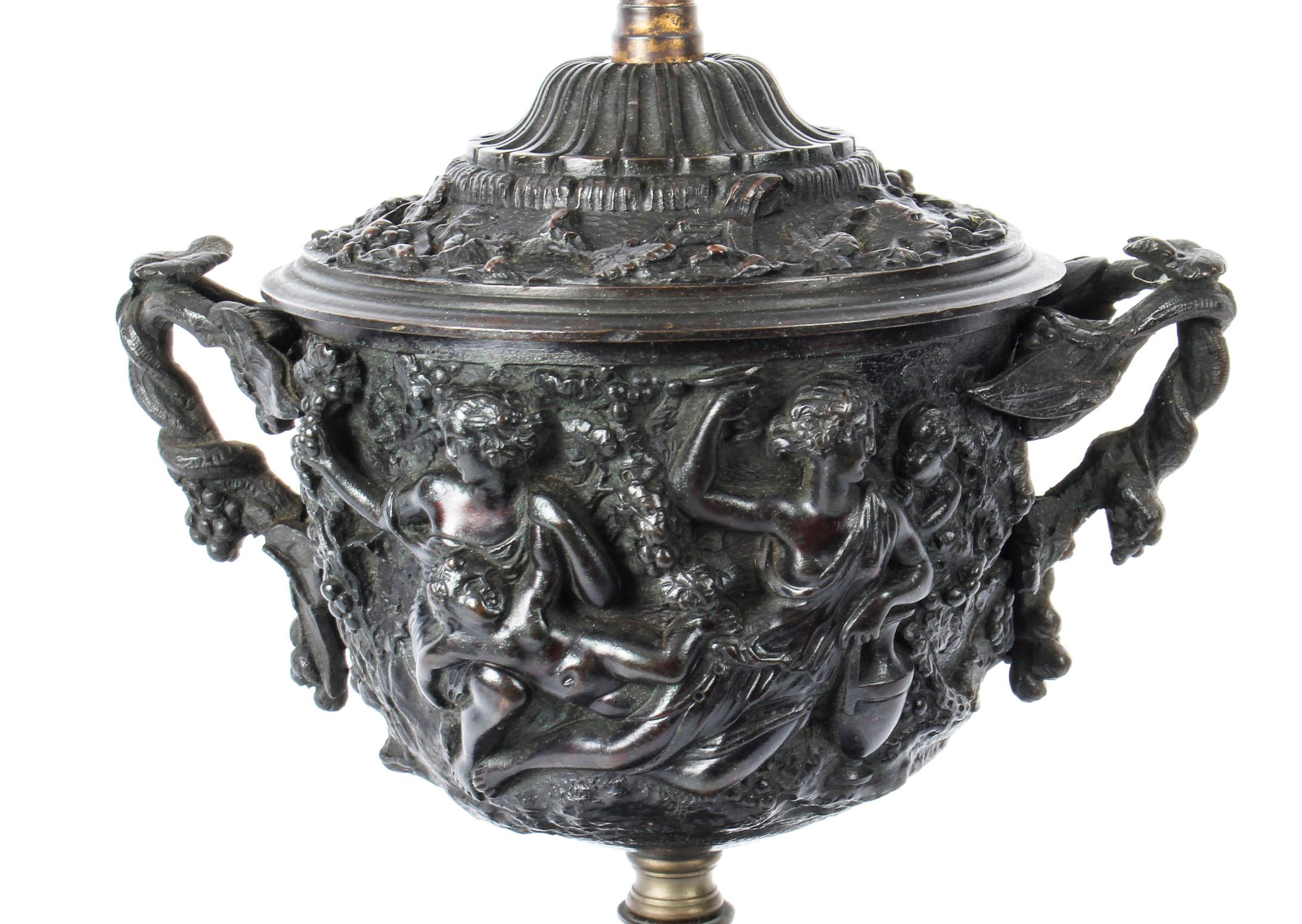 Late 19th Century Antique Pair of Grand Tour Bronze Urn Lamps Sir David Tang, 19th Century