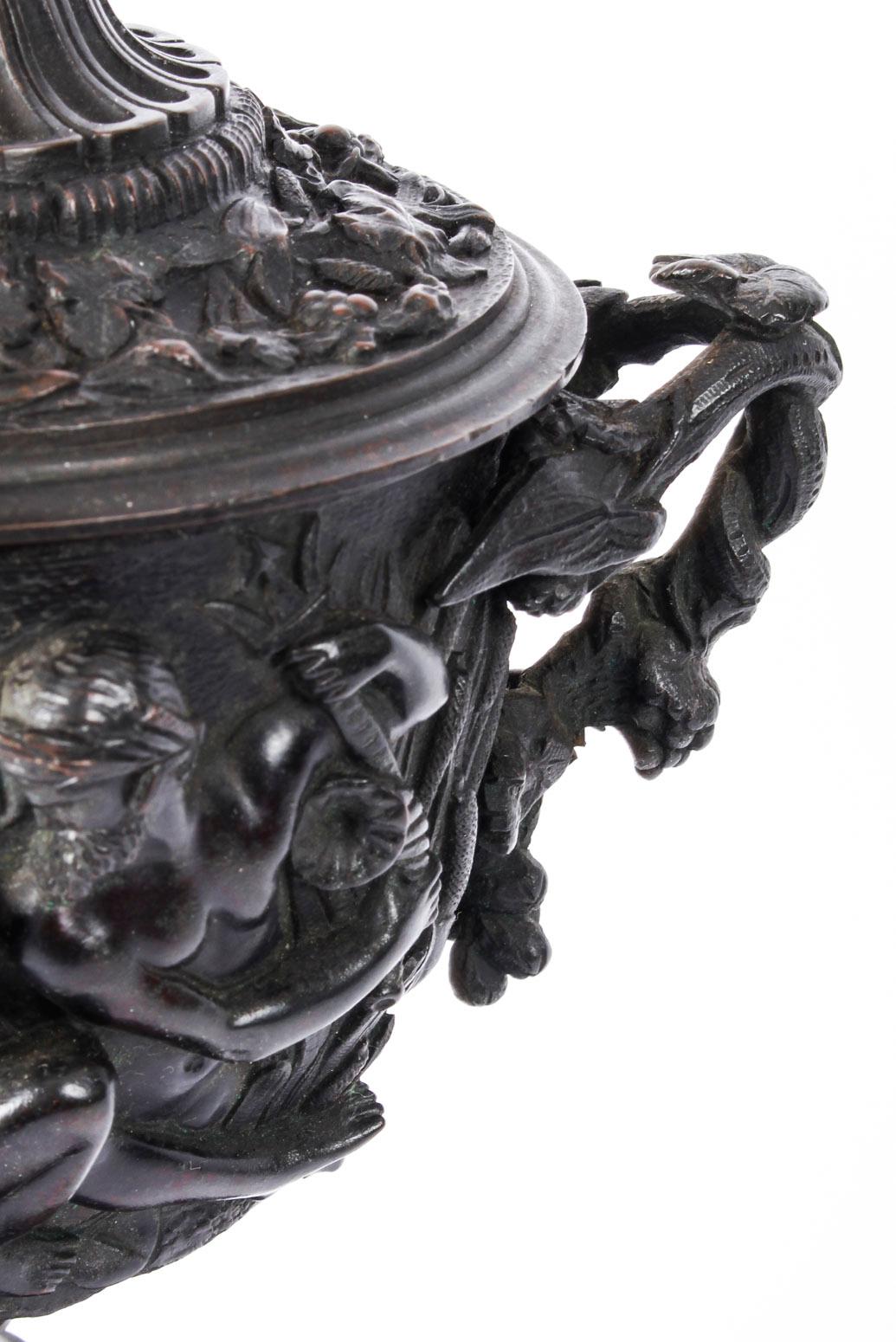 Antique Pair of Grand Tour Bronze Urn Lamps Sir David Tang, 19th Century 3