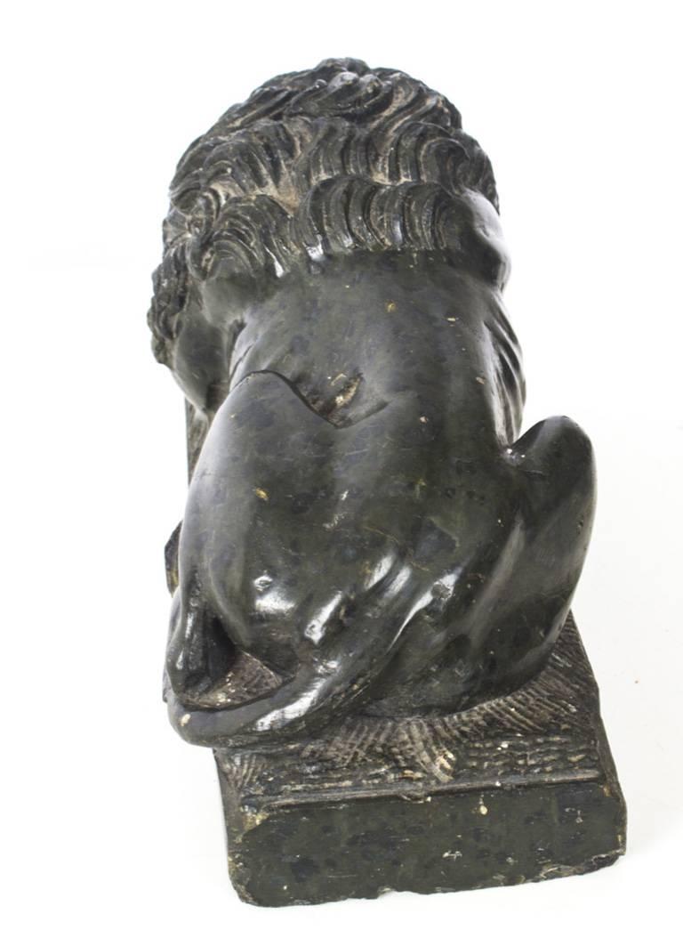 Paire de Lions Canova en marbre serpentin Grand Tour:: 19ème siècle 4