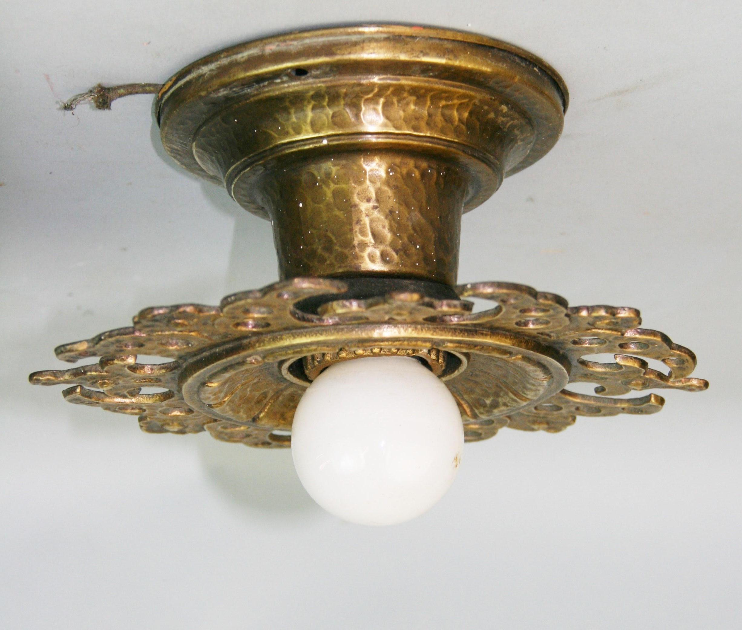 Antique Pair  Italian Gilt  Sunburst Ceiling Lights/Sconces  (4pair Available) For Sale 3
