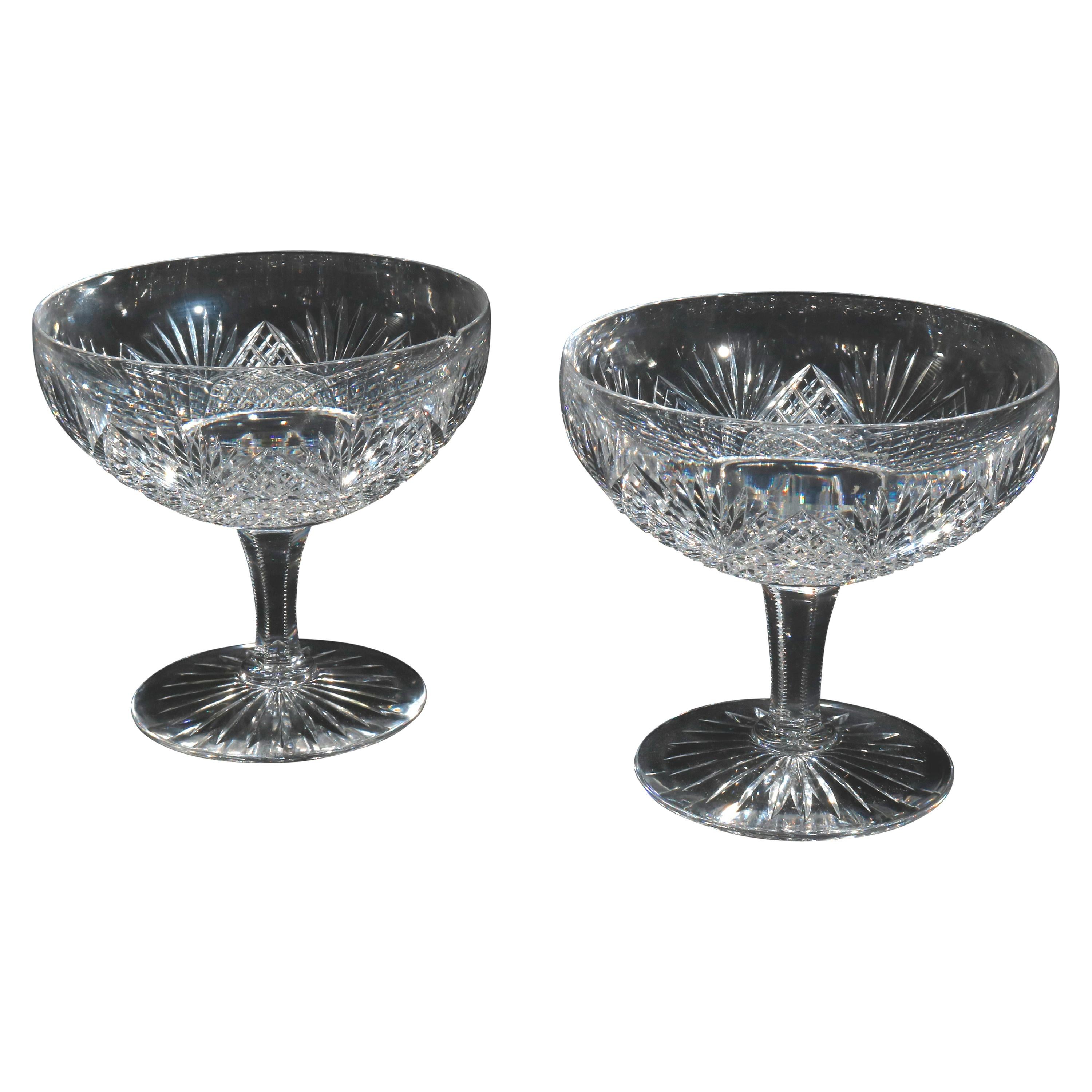 Pair of Hawkes American Brilliant Cut Glass Dessert Compotes, 20th Century