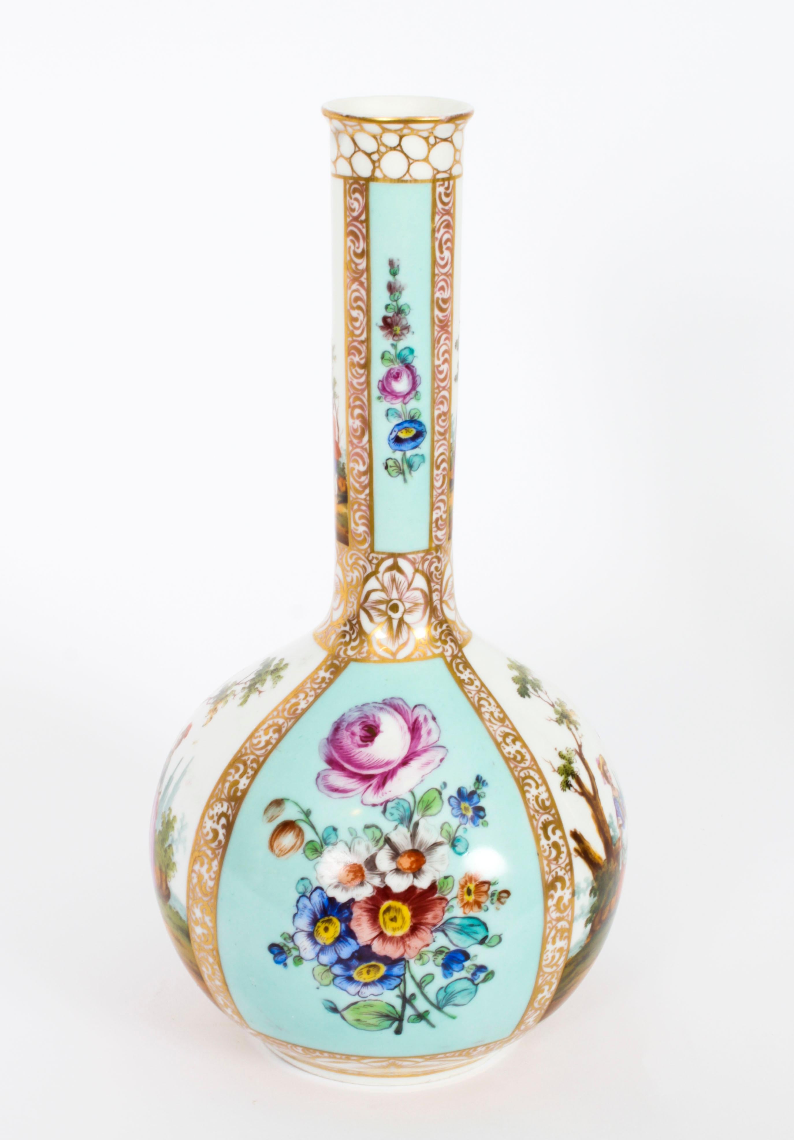 Antique Pair Helena Wolfsohn Dresden Porcelain Vases Provenance, 19th C 9