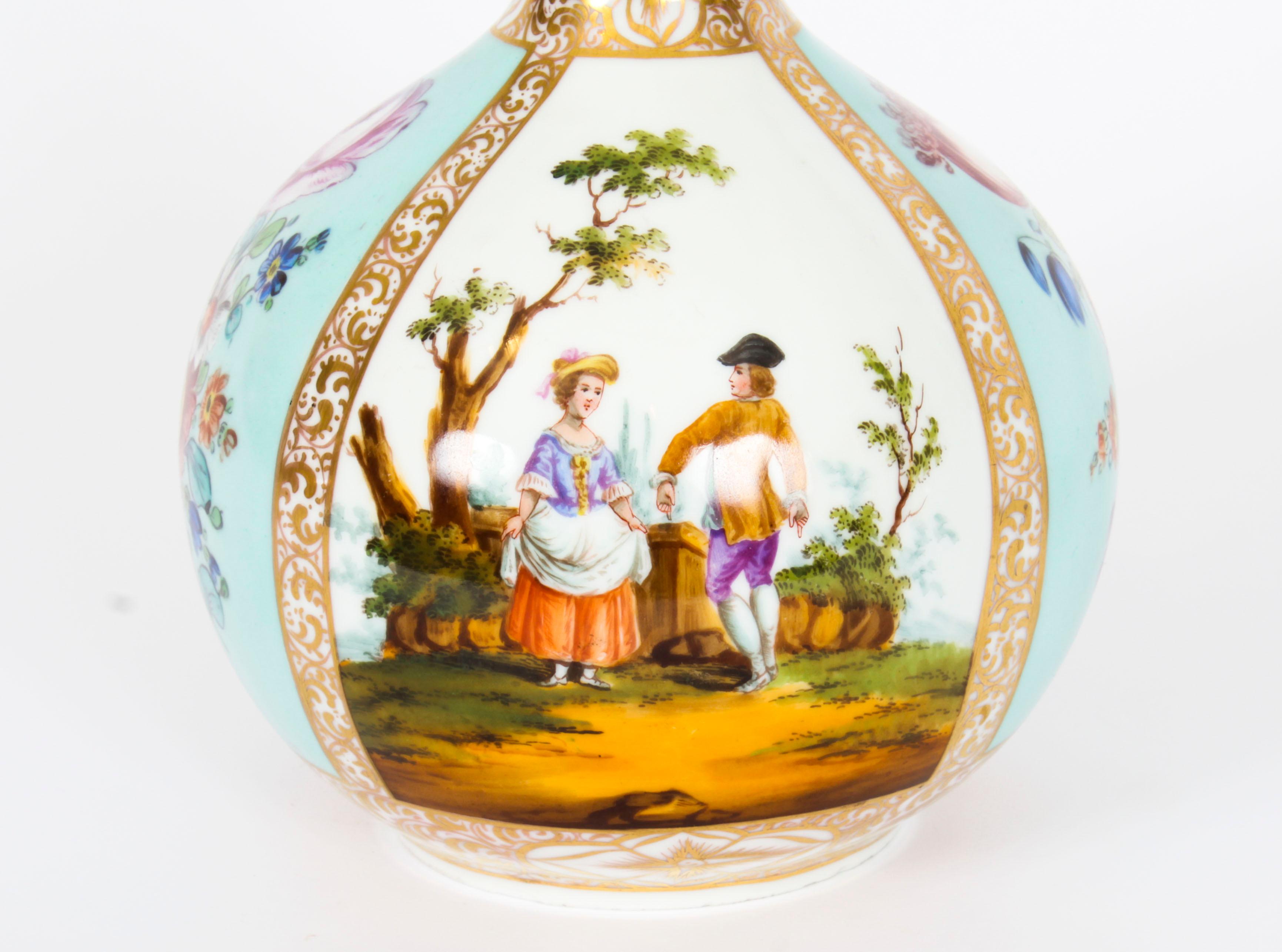 Antique Pair Helena Wolfsohn Dresden Porcelain Vases Provenance, 19th C For Sale 12