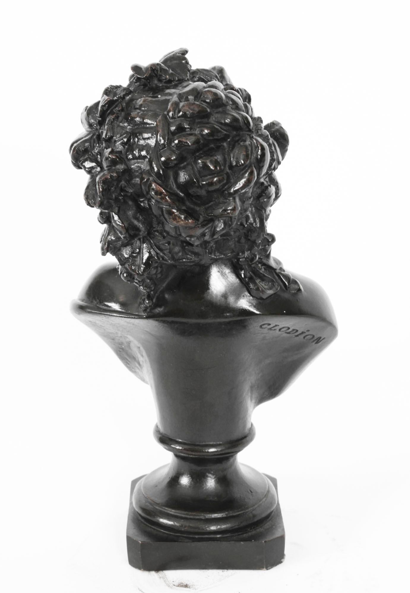 Antique Pair Italian Bronze Busts Dionysus and Ariadne by Clodion 18th Century 3