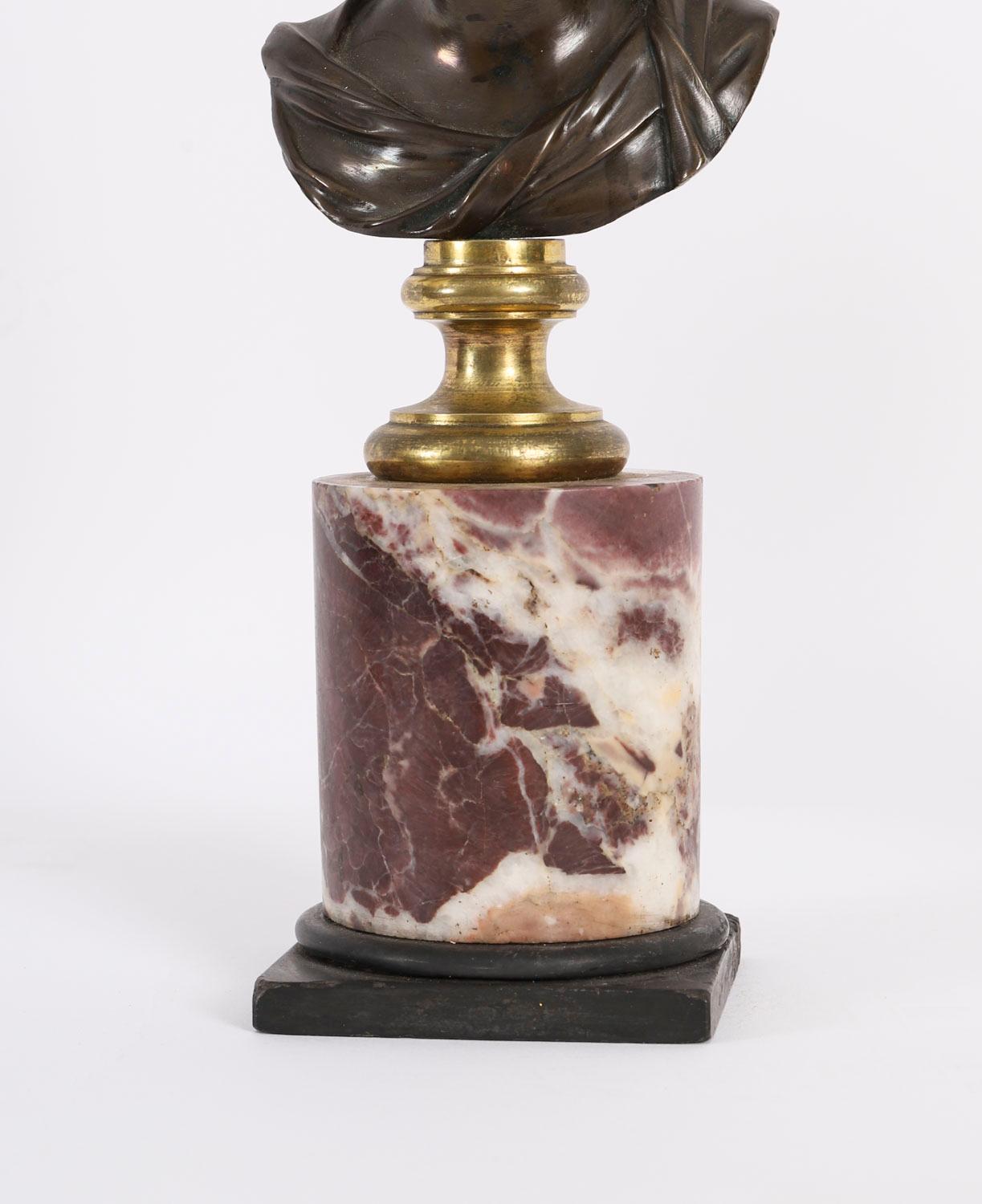 Antica coppia di busti in bronzo di Dioniso e Arianna del XIX secolo in vendita 7