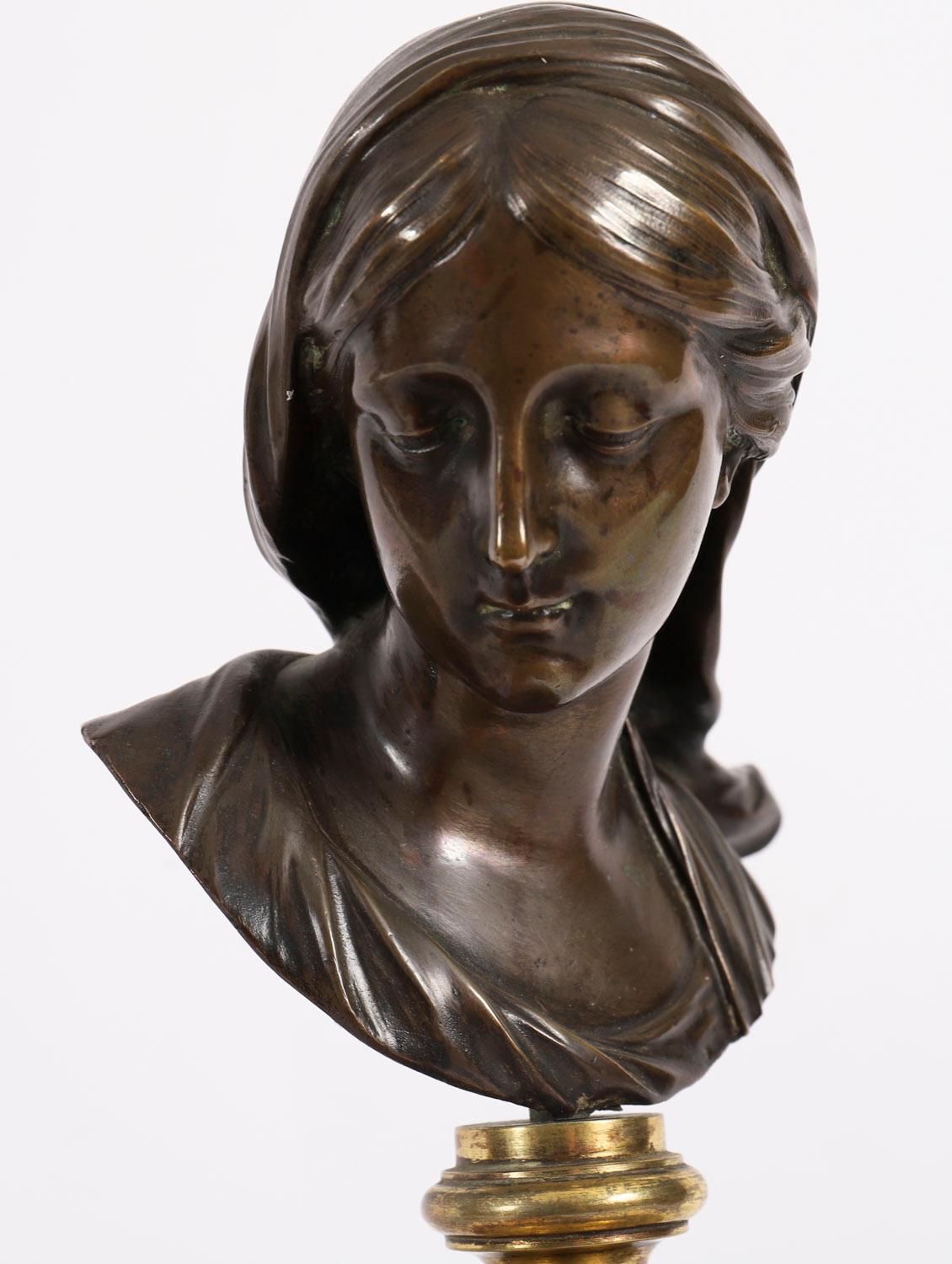 Antica coppia di busti in bronzo di Dioniso e Arianna del XIX secolo in vendita 12