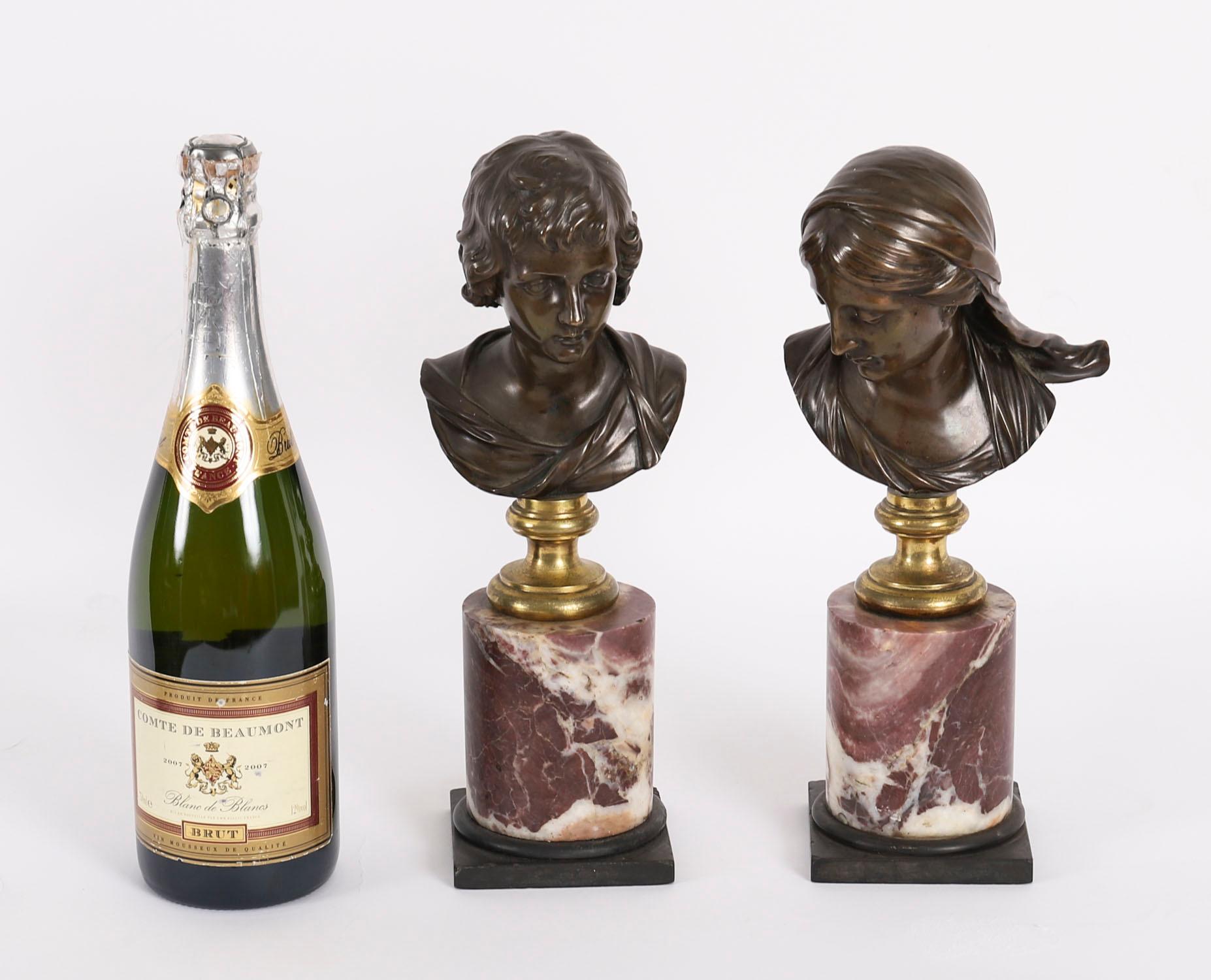 Antica coppia di busti in bronzo di Dioniso e Arianna del XIX secolo in vendita 13