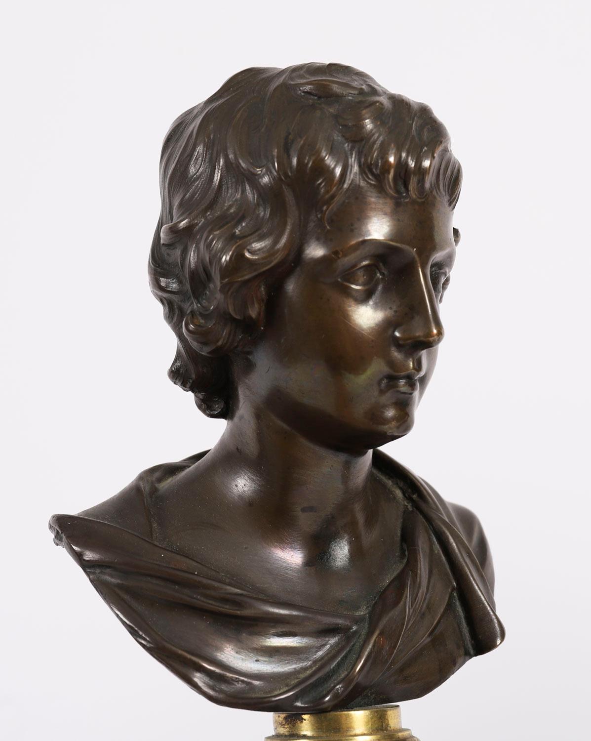 Antica coppia di busti in bronzo di Dioniso e Arianna del XIX secolo in vendita 1
