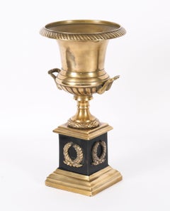 Antique Pair Italian Grand Tour Borghese Bronze Campana Urns 19th Century