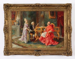 Antique Pair Italian Oil Paintings "Music Recitals" Ettore Ascenzi 19th Century