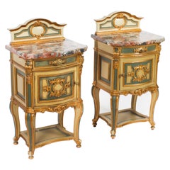 Paire de chevets peints à l'italienne - Tables de nuit Début 20ème siècle