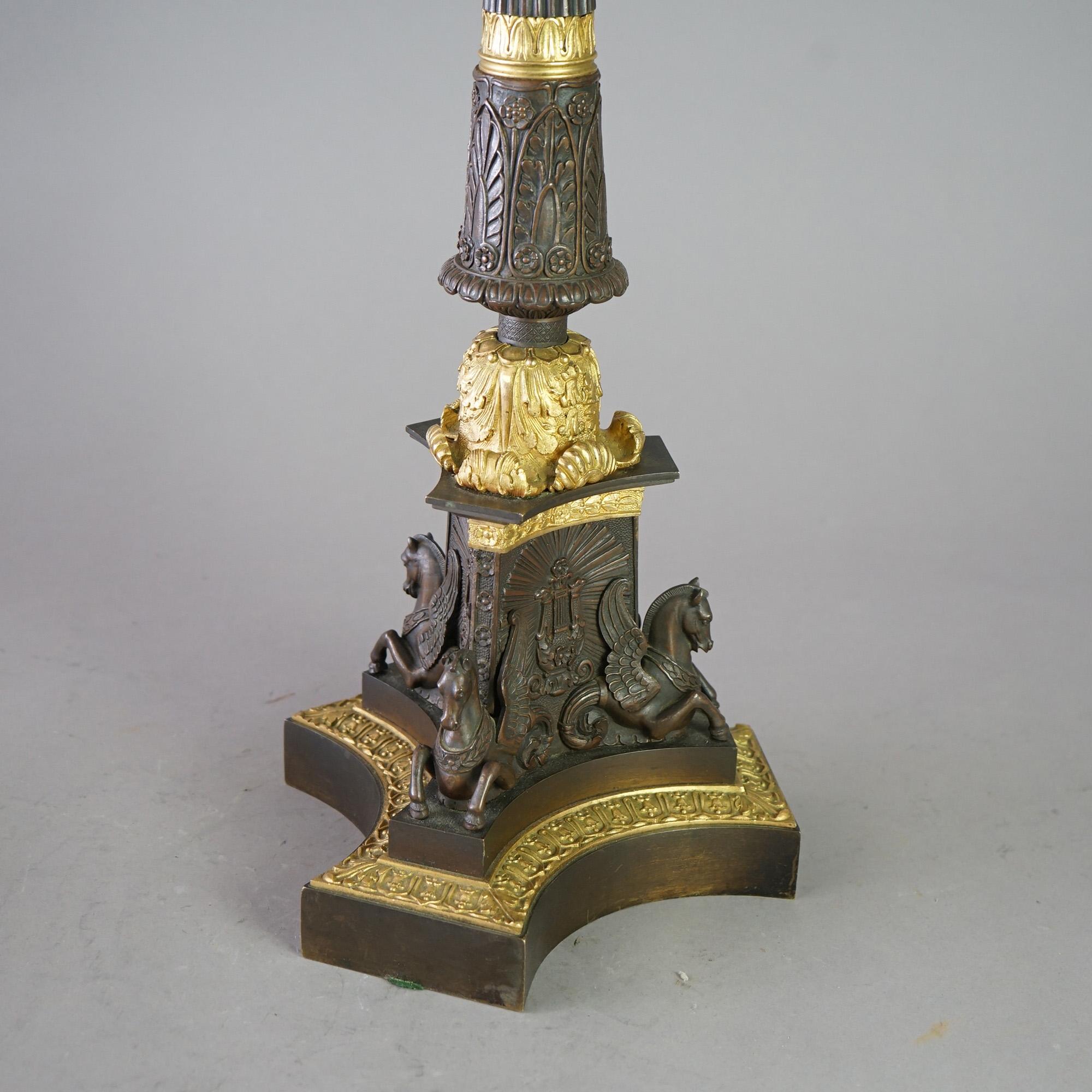 Antikes Paar große französische Empire-Pakete Vergoldete Bronze Figurale Kandelaber 19. im Angebot 8