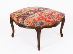 Antique Pair Große Französisch Louis XIV Revival Nussbaum Hocker 19.