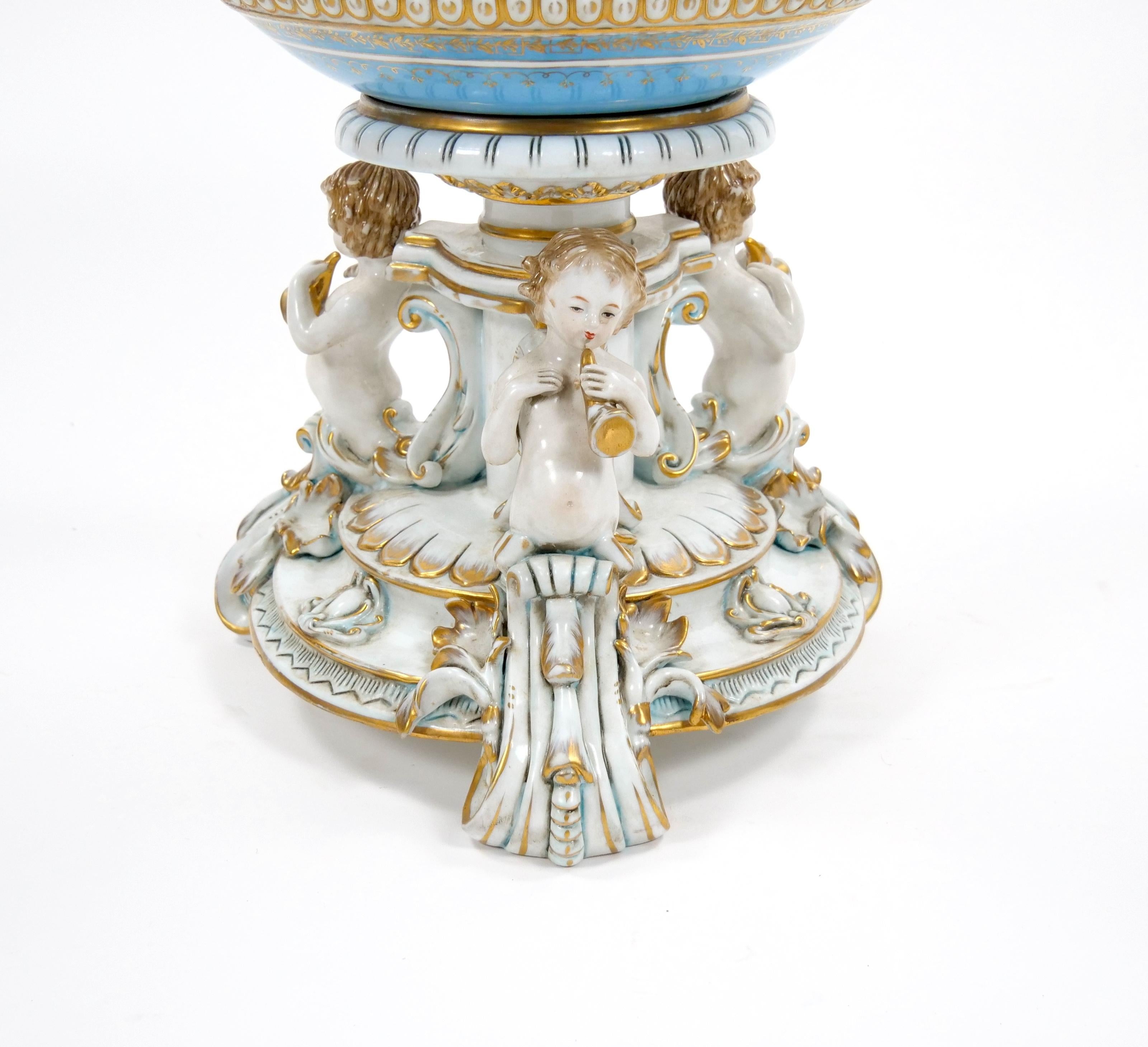 Coppia antica di grandi centrotavola figurativi in porcellana tedesca Meissen Porcelain in vendita 3