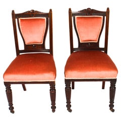 Antique Pair Late Victorian Side Chairs, 19th Century