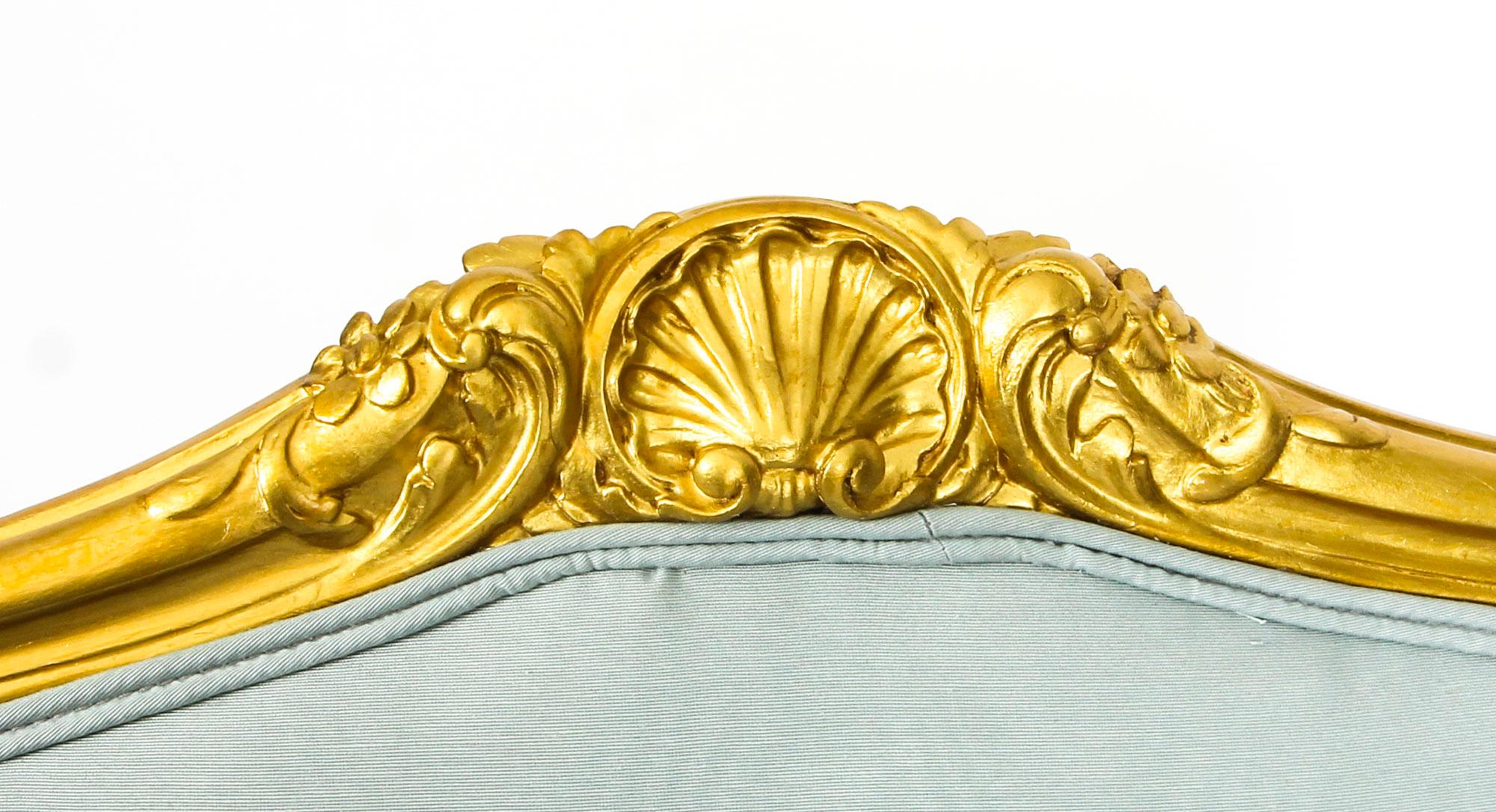 Antique Pair of Louis Revival French Giltwood Armchairs, 19th Century 2