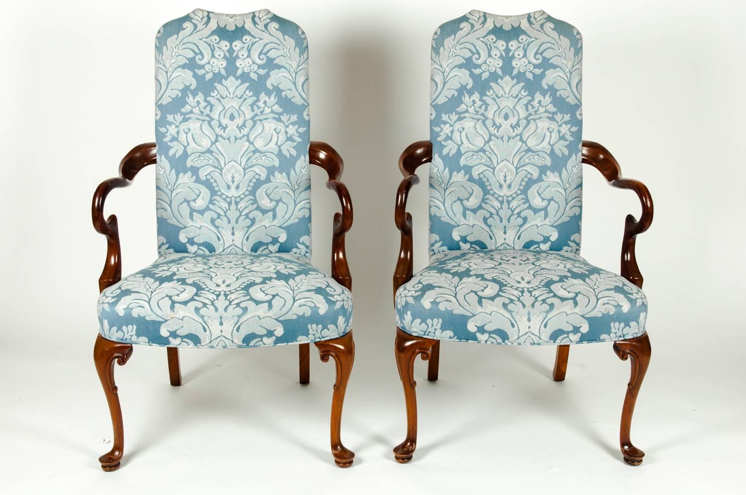 Antique Pair of Mahogany Framed Side Armchairs 3