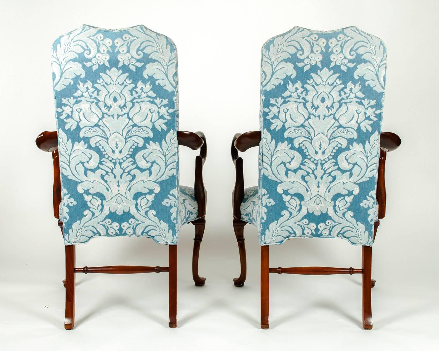 Antique Pair of Mahogany Framed Side Armchairs 5