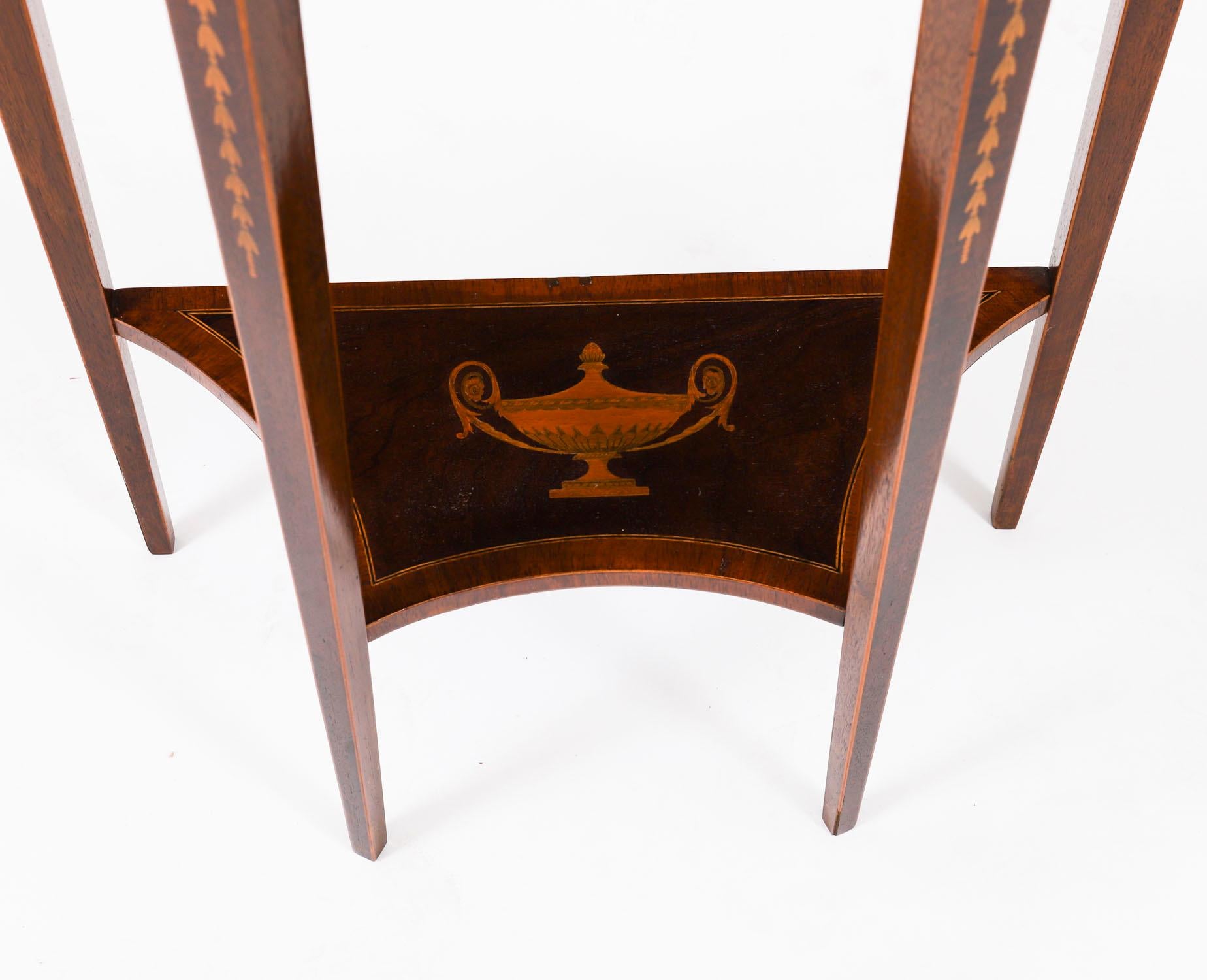 Antique Pair Marquetry Demi Lune Console Tables Edwards & Roberts 19th Century in vendita 5