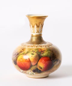 Pareja de jarrones antiguos en miniatura Royal Worcester William Ricketts Siglo XX