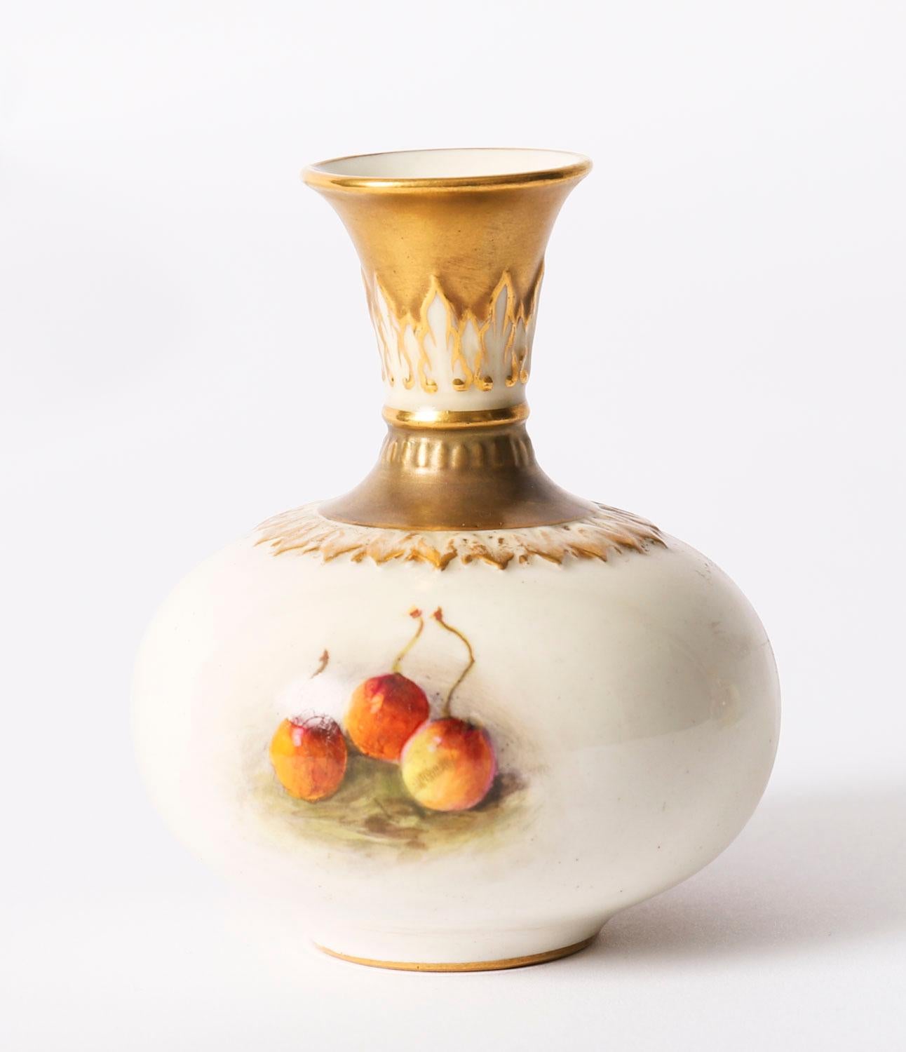 Porcellana Coppia di vasi antichi in miniatura Royal Worcester William Ricketts XX secolo in vendita