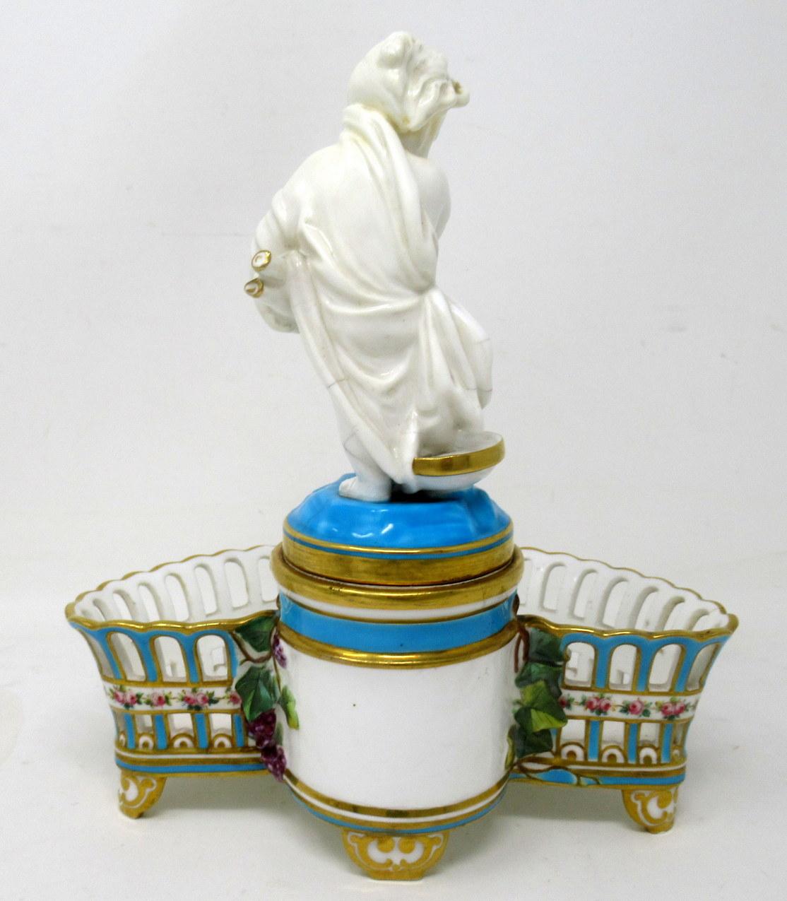 Antique Pair Minton Staffordshire Porcelain Vases Centerpieces Cherub Turquoise For Sale 1