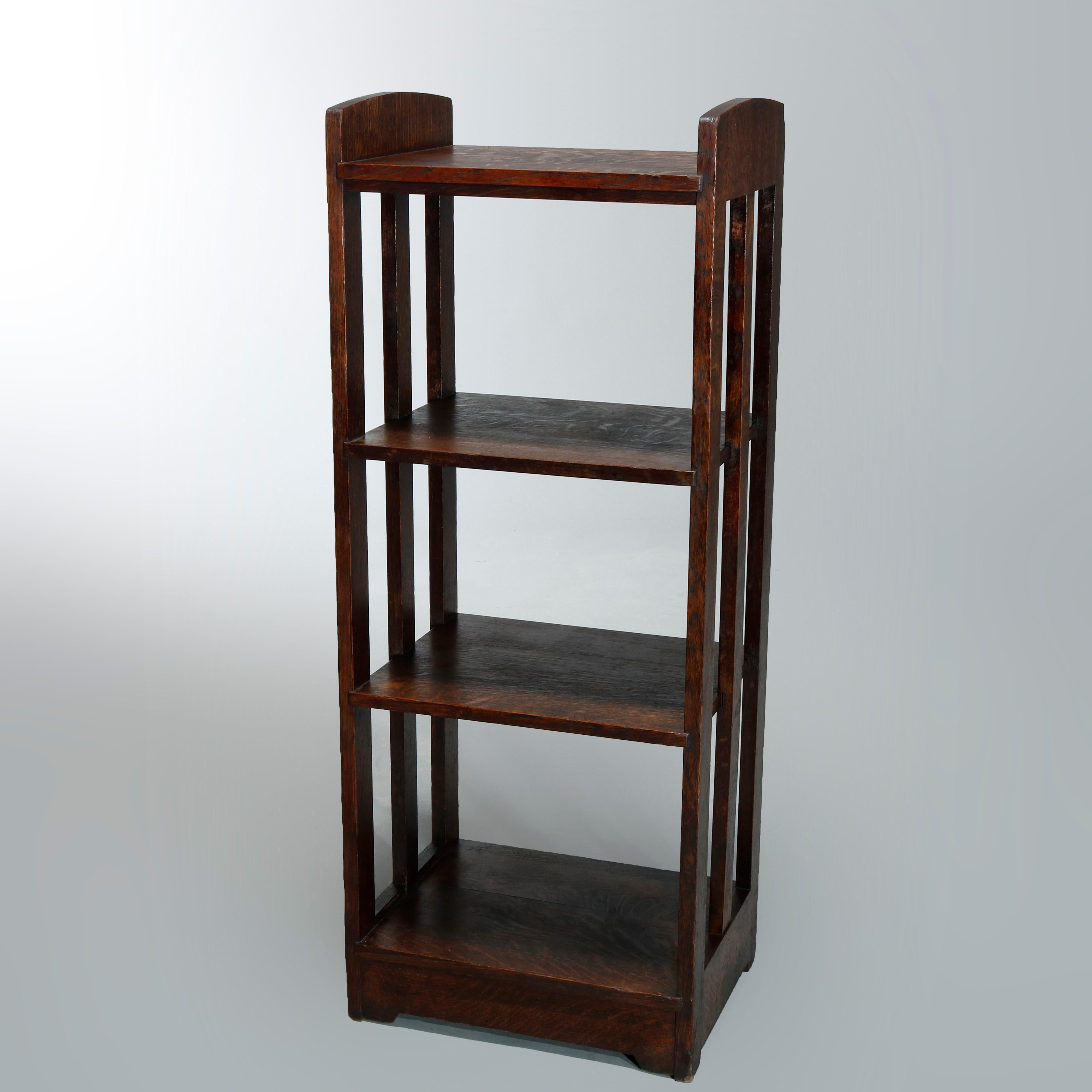 Antique Pair Mission Oak Arts & Crafts Lakeside Crafters Magazine Stands, c1910 In Good Condition In Big Flats, NY