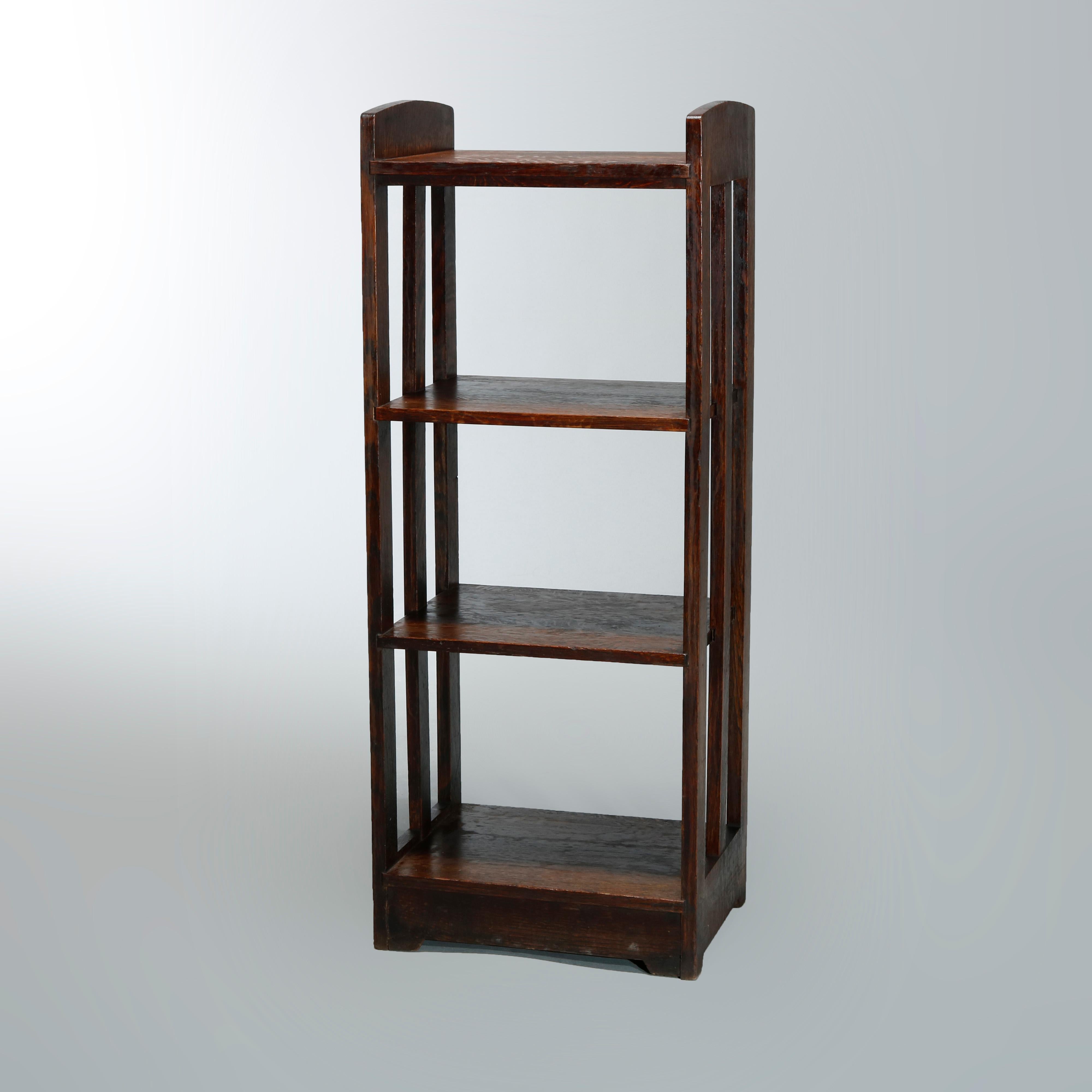 Wood Antique Pair Mission Oak Arts & Crafts Lakeside Crafters Magazine Stands, c1910