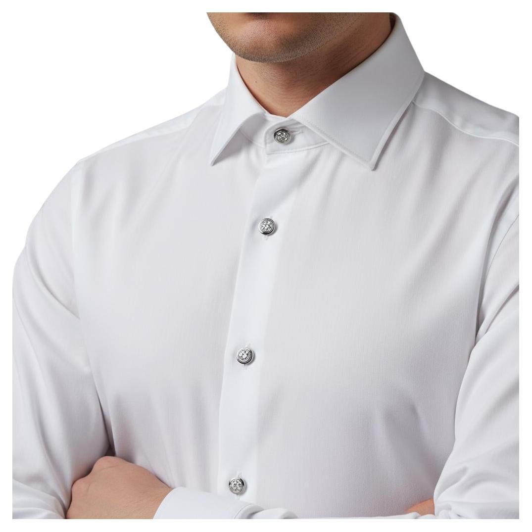 Antiguo par de botones de camisa de caballero de oro de 14 quilates y platino con diamantes en venta