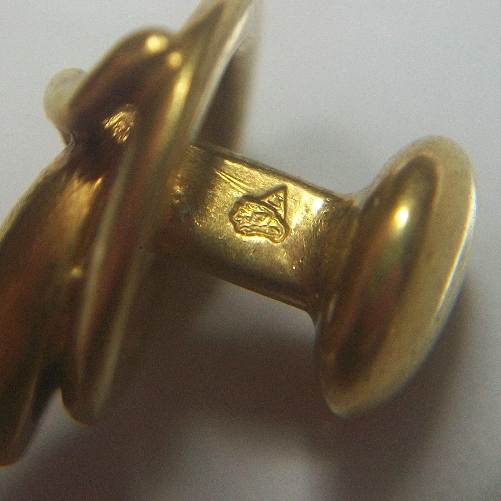 Antique Pair of 18K Yellow Gold Snake Buttons - France - Late 19th Century For Sale 2