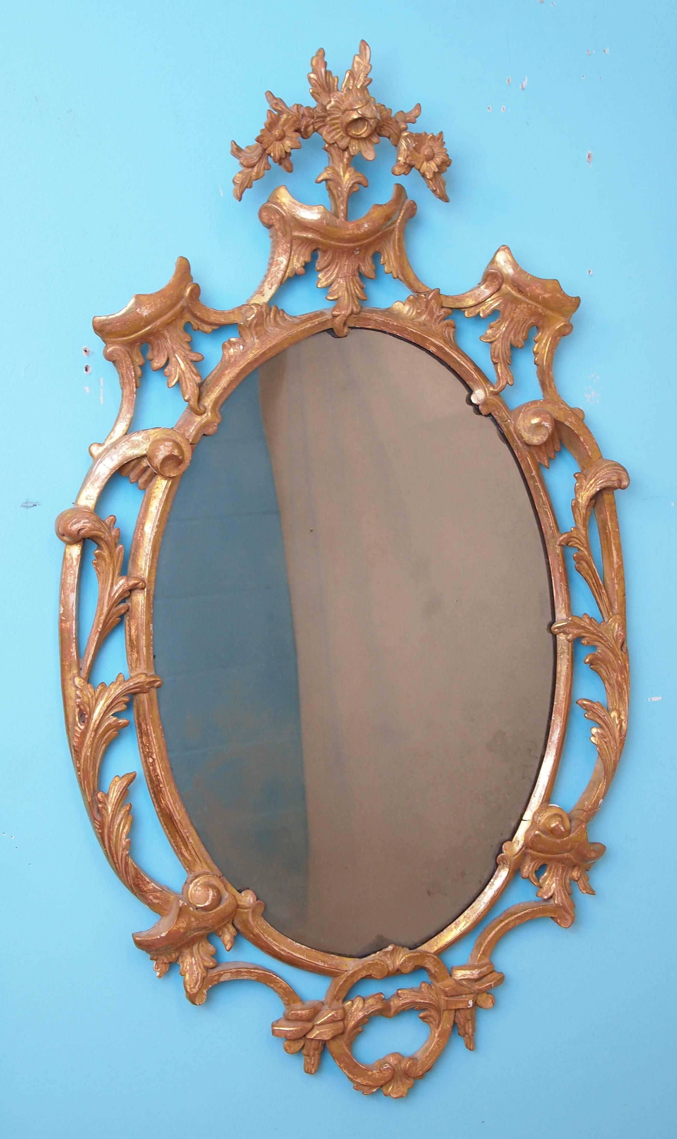 Antique Pair of 18th Century Gilt Mirrors In Good Condition In Bedfordshire, GB